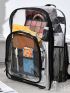 Clear Classic Backpack Contrast Binding Large Capacity