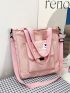 Letter Graphic Square Bag Medium Pink  Preppy