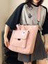 Letter Graphic Square Bag Medium Pink  Preppy