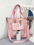 Letter Graphic Square Bag Medium Pink  Preppy