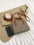 Geometric Pattern Square Bag Small Double Handle