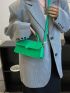 Mini Minimalist Flap Square Bag Top Handle Green