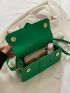 Mini Minimalist Flap Square Bag Top Handle Green