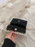 Mini Color Block Crossbody Bag Beaded Flap