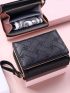 Women's Wallet Foldable Card Bag Multi-Card Wallet Short Fashion Embroidery Heart Coin Purse