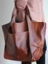 Minimalist Soft Pu Medium Shoulder Tote Bag Elegant