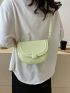 New Women Leather Crossbody Bag Solid Color Messenger Bag Fashion Saddle Shoulder Bag