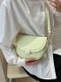 New Women Leather Crossbody Bag Solid Color Messenger Bag Fashion Saddle Shoulder Bag