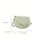 New Women Leather Crossbody Bag Solid Color Messenger Bag Fashion Saddle Shoulder Bag