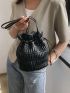 Mini Drawstring Design Bucket Bag Solid Color