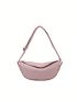 Minimalist Zipper Hobo Bag Solid Color