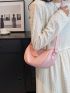 Minimalist Zipper Hobo Bag Solid Color