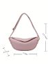 Minimalist Zipper Hobo Bag Solid Color