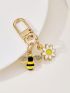 Bee & Flower Decor Bag Charm Zinc Alloy