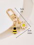 Bee & Flower Decor Bag Charm Zinc Alloy