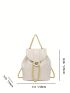 Mini Minimalist Bucket Bag Solid Color Twist Lock