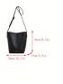 Letter Graphic Bucket Bag Solid Color Fashion Style