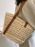 Minimalist Straw Bag Double Handle Vacation Style