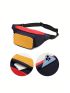 Colorblock Letter Graphic Waist Bag Casual Style