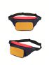 Colorblock Letter Graphic Waist Bag Casual Style