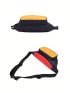 Colorblock Letter Graphic Waist Bag Casual Style