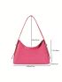 Crocodile Embossed Baguette Bag Pink Fashionable For Daily