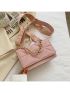 Women Crossbody Bag Thick Chain Small Square Bag Leather Casual Shoulder Bag For Travel Shopping