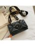 Women Crossbody Bag Thick Chain Small Square Bag Leather Casual Shoulder Bag For Travel Shopping