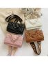 Women Crossbody Bag Thick Chain Small Square Bag Leather Casual Shoulder Bag For Travel Shopping