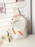 Mini Sling Bag Letter Print Adjustable Strap For Daily