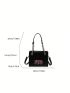 Mini Letter Graphic Chain Square Bag Black Fashionable