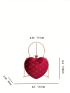 Mini Rhinestone Decor Chain Heart Design Novelty Bag