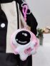 Pink Coin Purse Cartoon Astronaut Decor Cute With Zipper