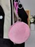 Pink Coin Purse Cartoon Astronaut Decor Cute With Zipper