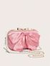 Mini Box Bag Pink Bow Decor For Party