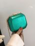 Mini Chain Box Bag Green Fashionable For Daily