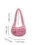 Pink Minimalist Ruched Bag With Bag Charm