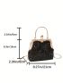 Small Square Bag Sequin Decor Kiss Lock Chain