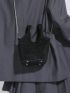 Mini Studded Decor Chain Bucket Bag Black Punk