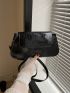 Crocodile Embossed Flap Crossbody Bag Black Medium