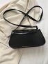 Crocodile Embossed Flap Crossbody Bag Black Medium