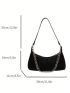 Minimalist Chain Baguette Bag Solid Color