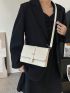 Small Flap Square Bag Vintage White PU