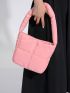 Mini Square Bag Quilted Detail Magnet Nylon Fashionable