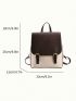 Buckle Decor Flap Backpack Adjustable Strap Fashion PU