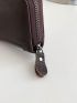 Zipper Card Holder High-capacity Multi-function Anti-theft Coffee Brown PU