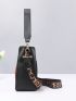 Two Tone Bucket Bag Fashionable Key & Star Decor Top Handle PU