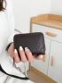 Zipper Card Holder High-capacity Multi-function Anti-theft Coffee Brown PU