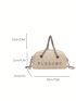 Mini Square Bag Quilted Detail Letter Decor Chain Zipper PU Fashionable