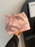 Stitch Detail Bucket Bag PU Pink Drawstring Fashion